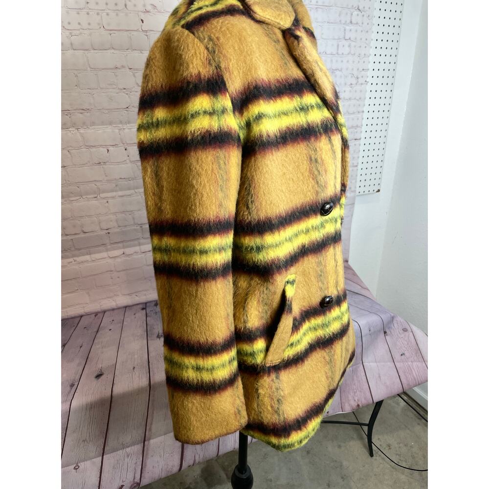 Vigoss Plaid Double Breasted Peacoat Lemon Women Size Small NWT - Picture 3 of 10